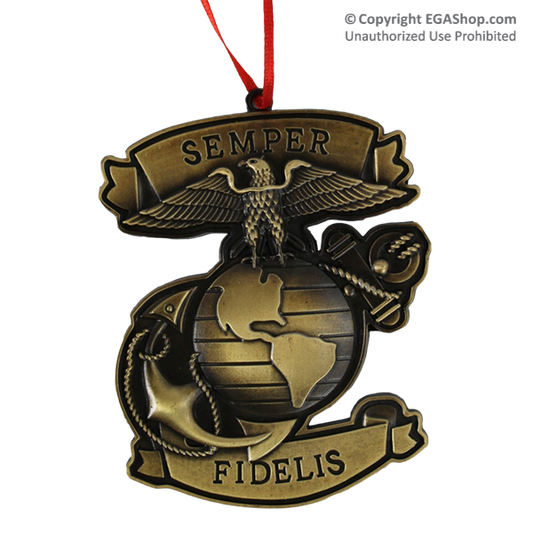 Ornament: Semper Fidelis & EGA (metal)