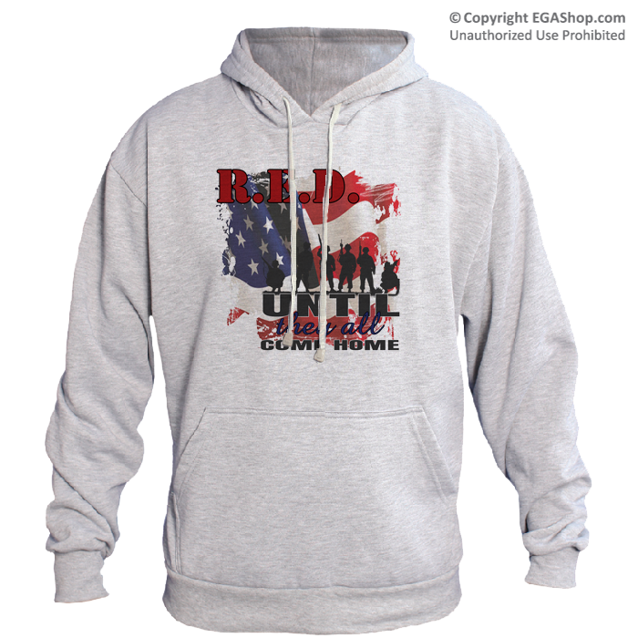 Hoodie: R.E.D. with Flag (for Red Friday)