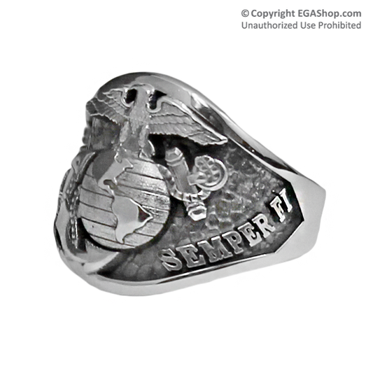 Ring, Sterling Silver EGA Semper Fi