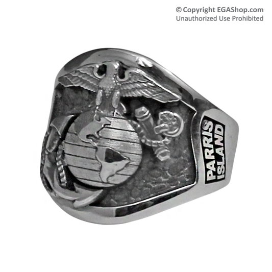 Ring, Sterling Silver Parris Island Graduation Ring