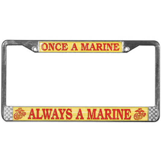 License Plate Frame: Once A Marine