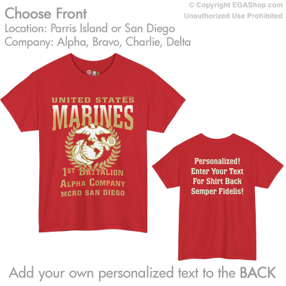 1st Btn Choose Company & Personalized Back (T-Shirt)