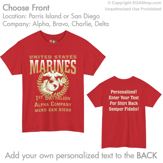 1st Btn Choose Company & Personalized Back (T-Shirt)