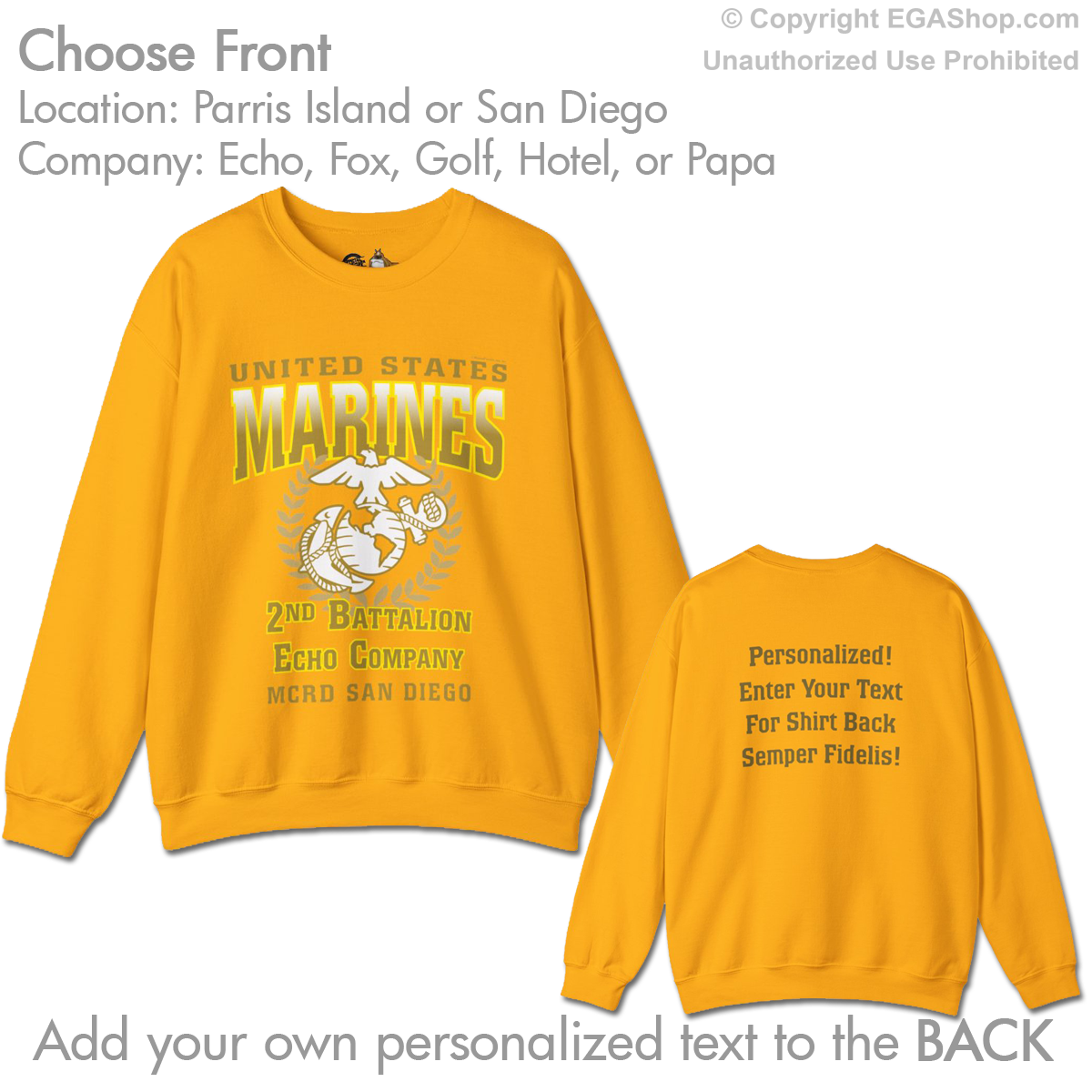 2nd Btn Choose Company & Personalized Back (Sweatshirt)