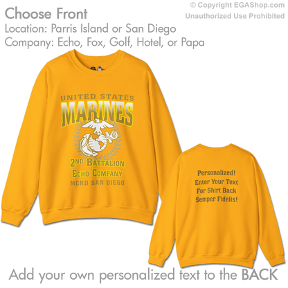 2nd Btn Choose Company & Personalized Back (Sweatshirt)