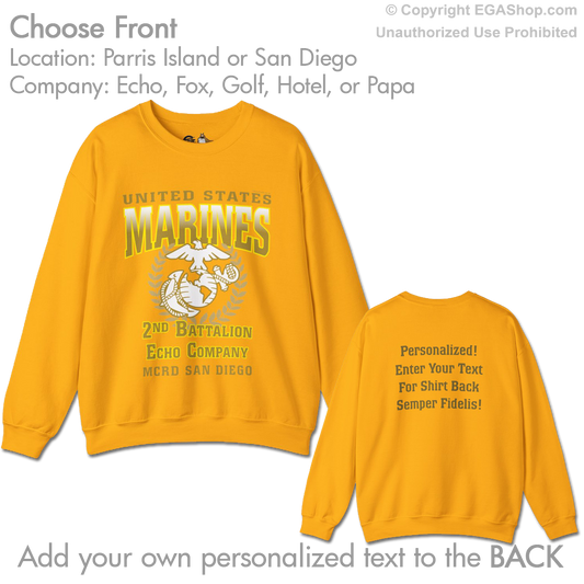 2nd Btn Choose Company & Personalized Back (Sweatshirt)