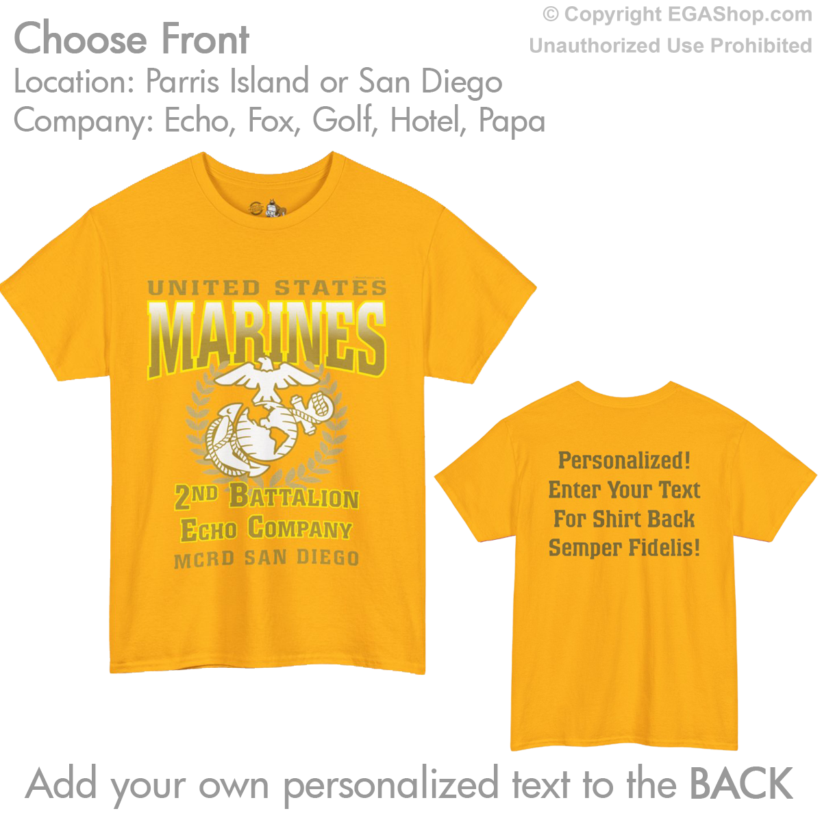 2nd Btn Choose Company & Personalized Back (T-Shirt)