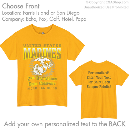 2nd Btn Choose Company & Personalized Back (T-Shirt)