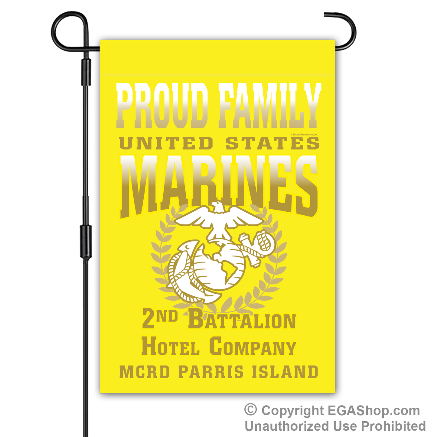 Garden Flag: Hotel Proud Family, Mom, Dad (Parris Island)