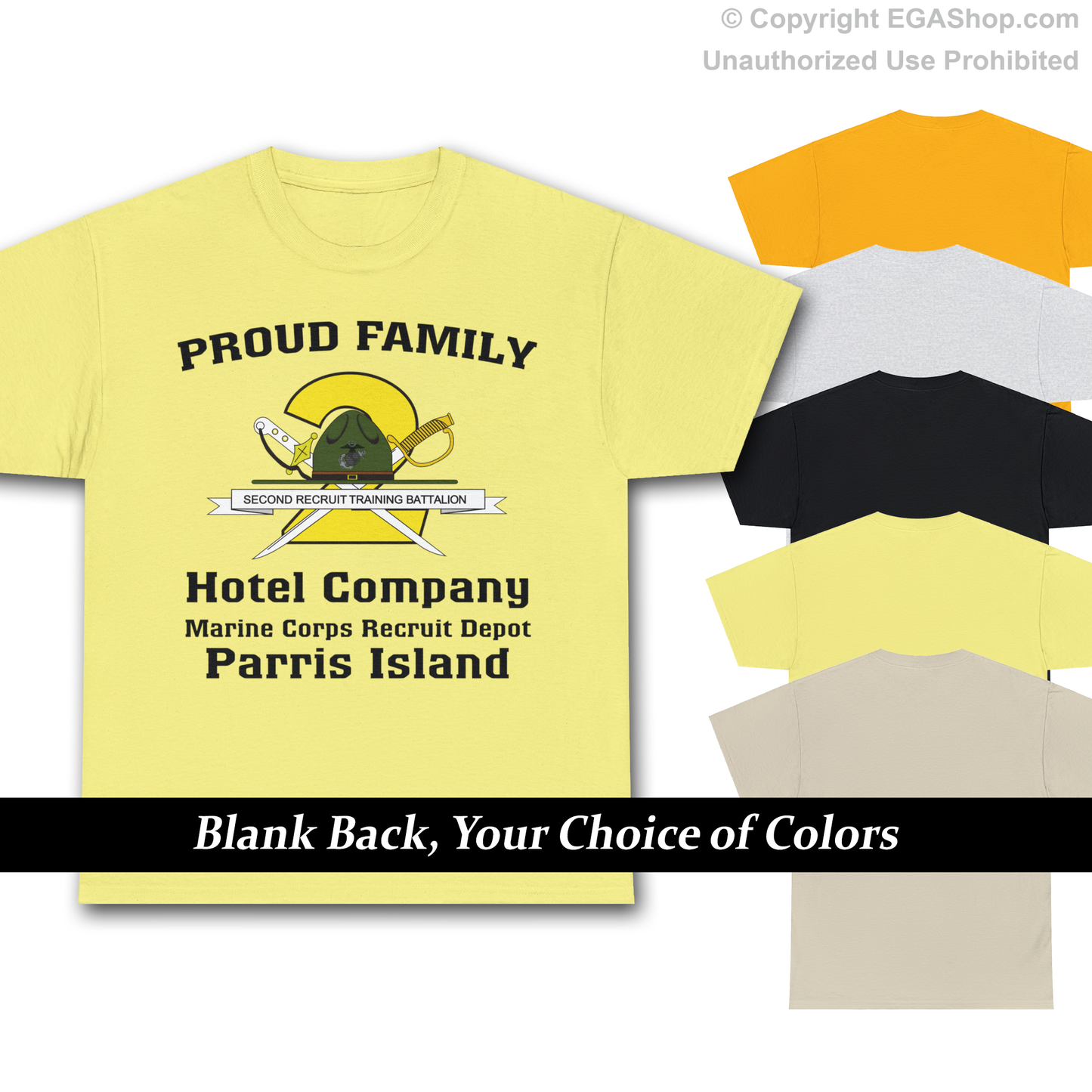 T-Shirt: Hotel Co. MCRD Parris Island (2nd Battalion Crest)