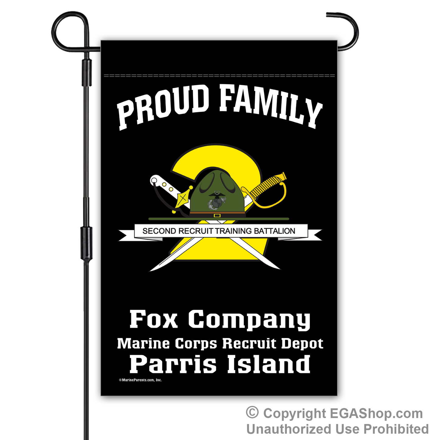 Garden Flag: Fox 2nd BTN Crest Proud Family (Parris Island)