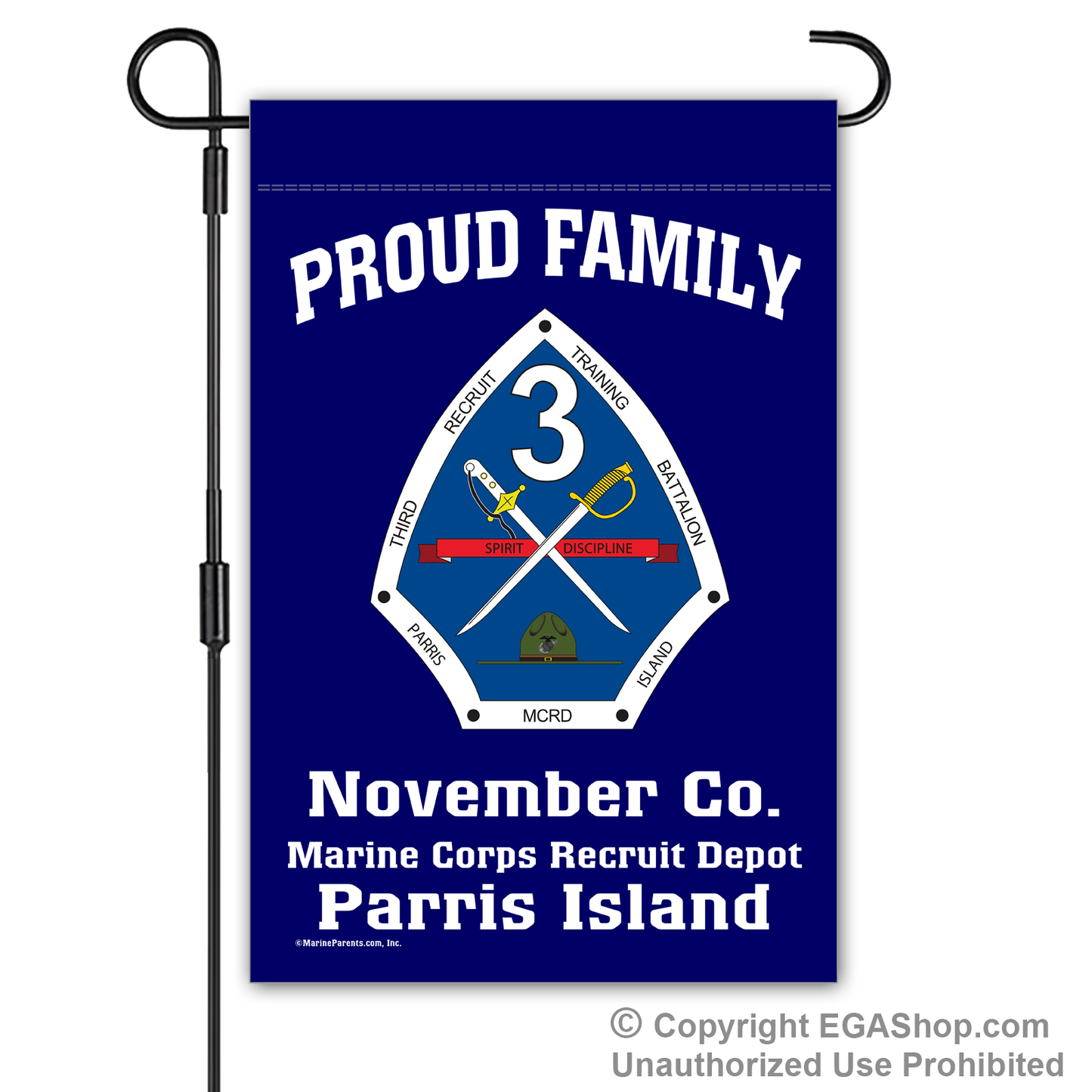 Garden Flag: November 3rd BTN Crest Proud Family (Parris Island)