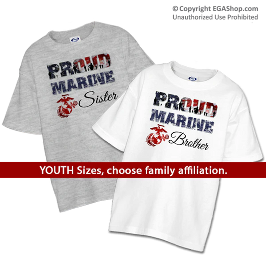 Youth T-Shirt: Proud Marine Family