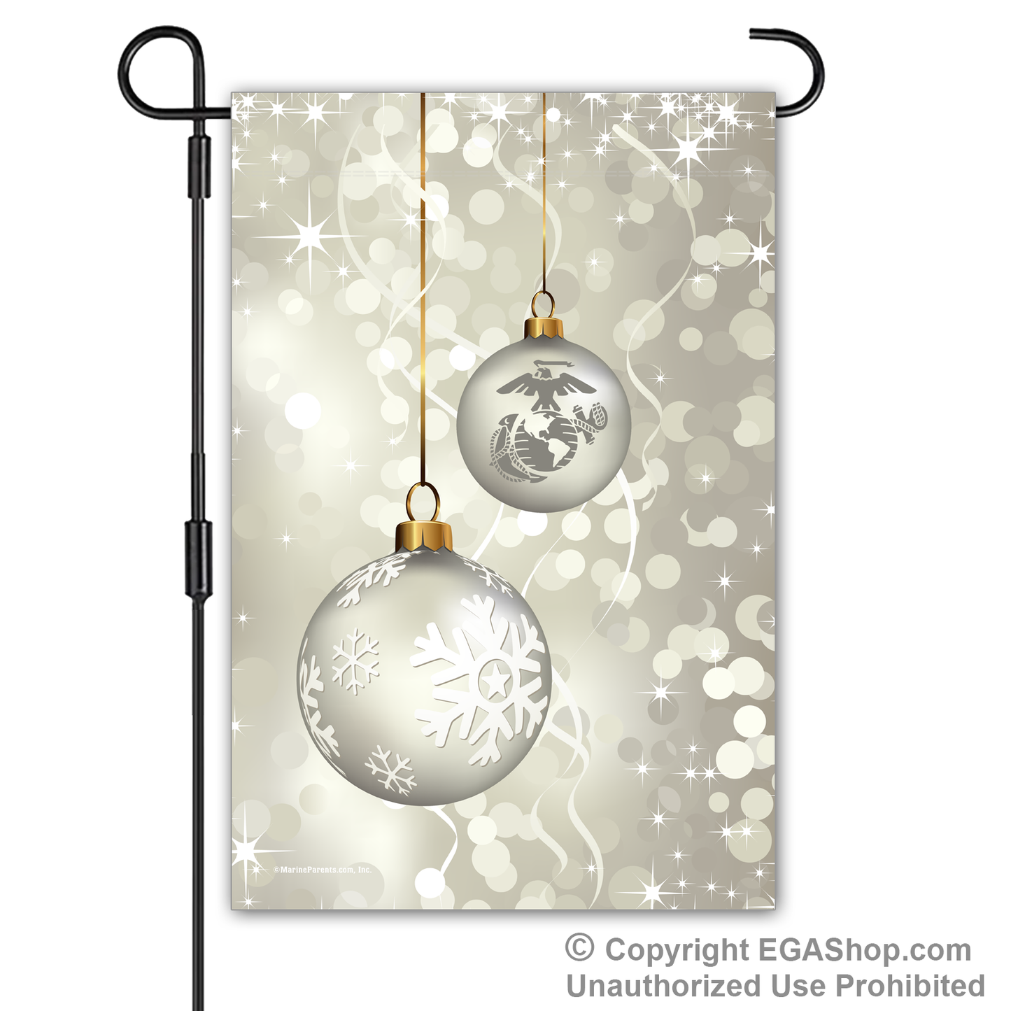 Garden Flag: Marine Ornaments Silver