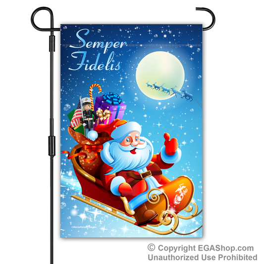 Garden Flag: Santa Sleigh and EGA