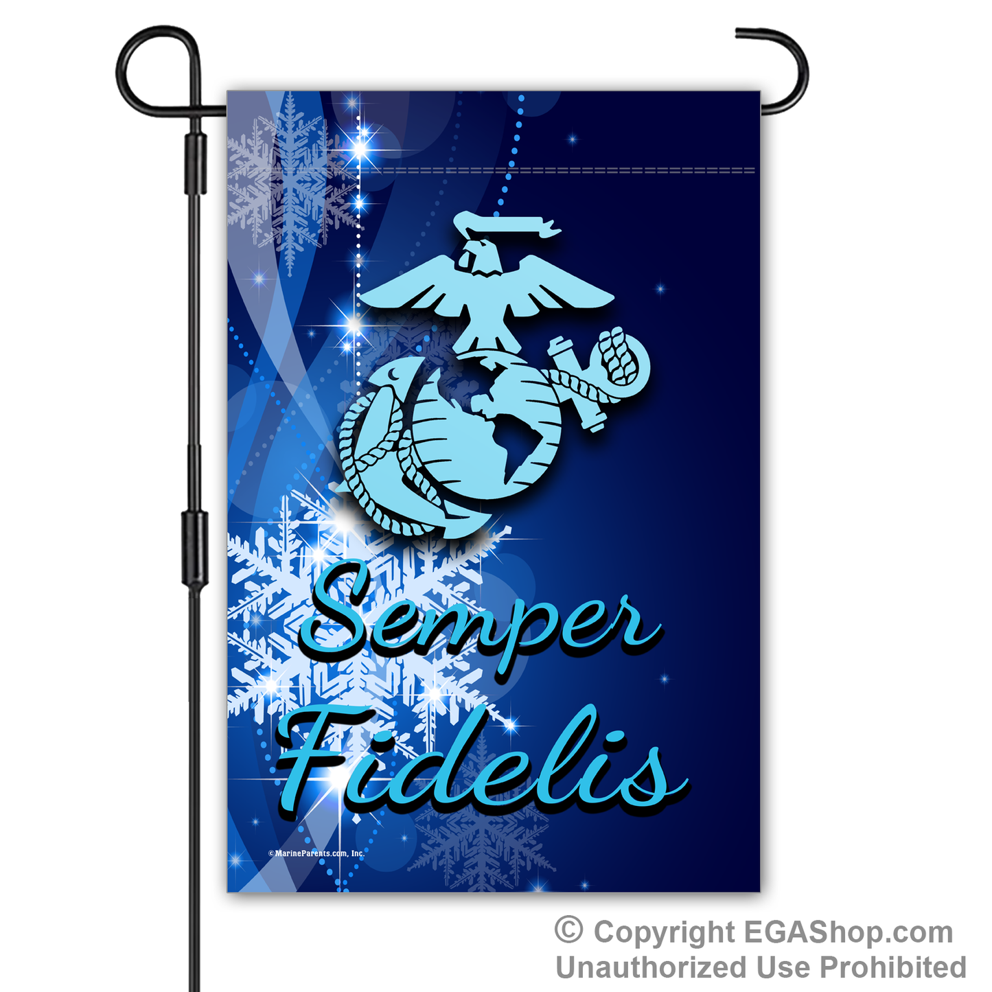 Garden Flag: Snowflake & Semper Fidelis