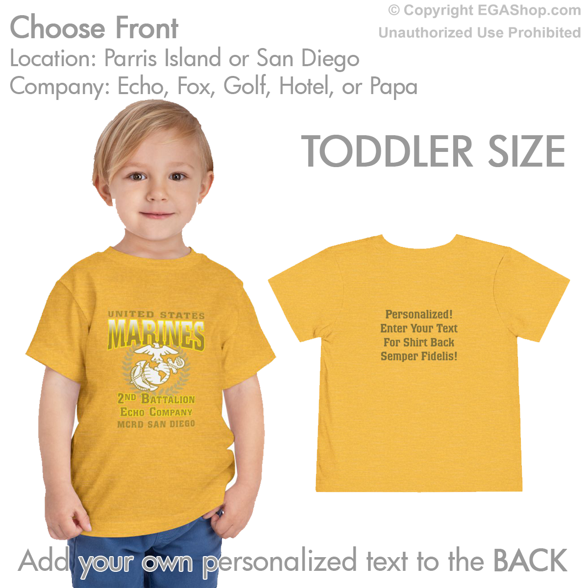 2nd Btn Choose Company & Personalized Back (TODDLER T-Shirt)