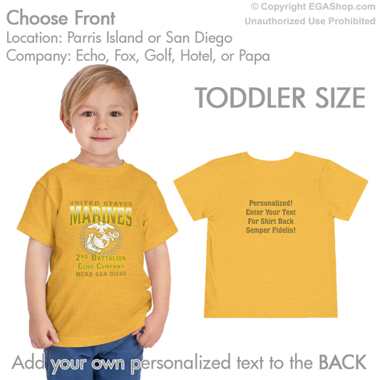 2nd Btn Choose Company & Personalized Back (TODDLER T-Shirt)