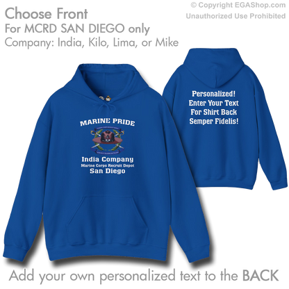 3rd Btn San Diego CREST Choose Company & Personalized Back (Hoodie)