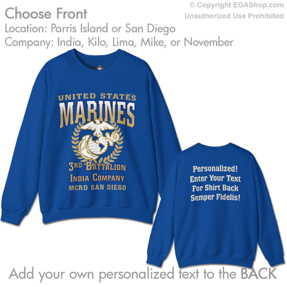 3rd Btn Choose Company & Personalized Back (Sweatshirt)