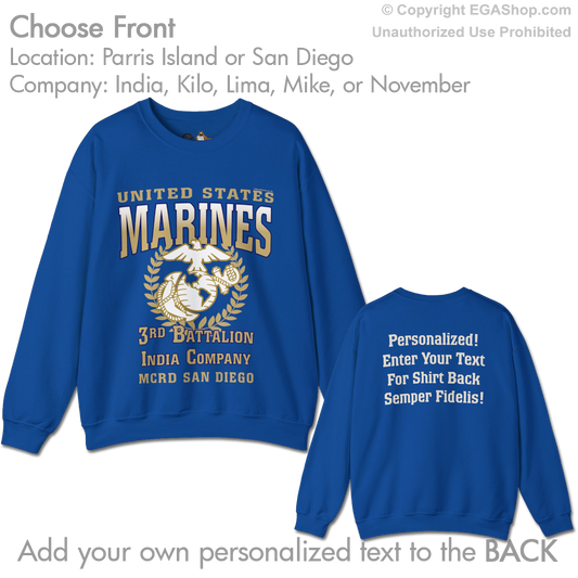 3rd Btn Choose Company & Personalized Back (Sweatshirt)