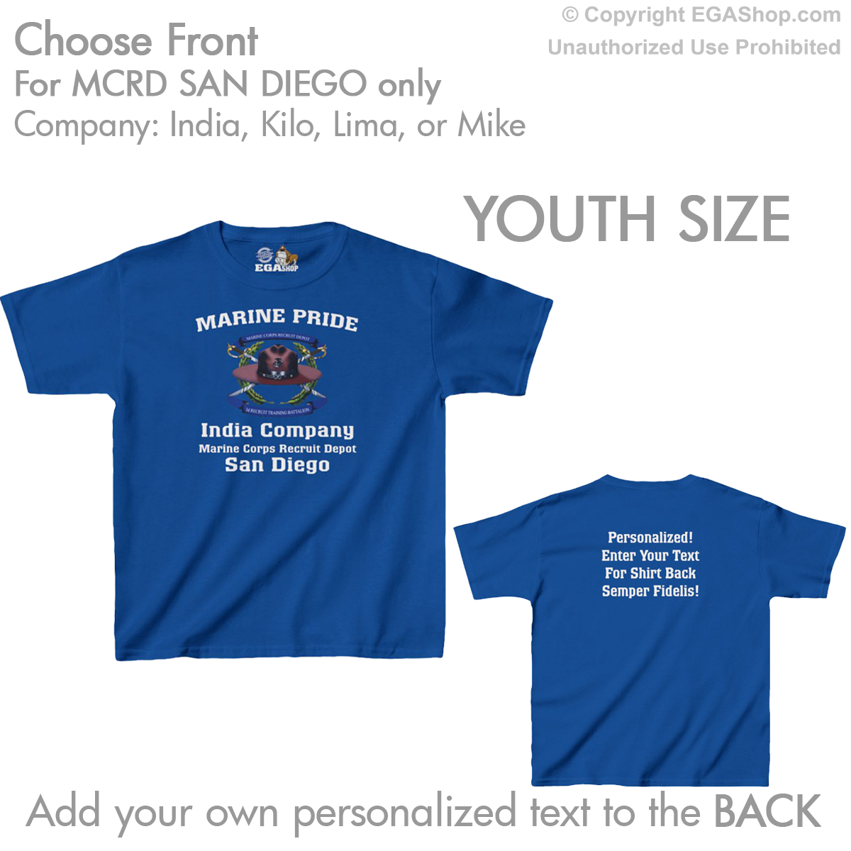 3rd Btn San Diego CREST Choose Company & Personalized Back (YOUTH T-Shirt)