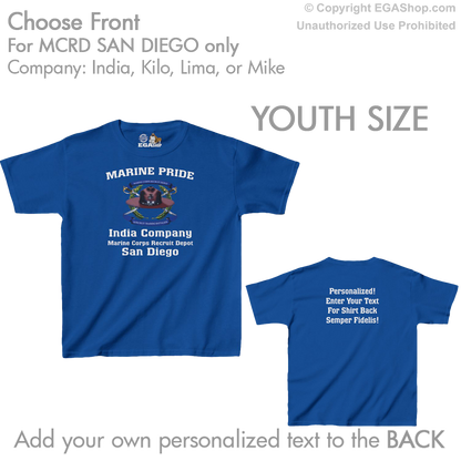 3rd Btn San Diego CREST Choose Company & Personalized Back (YOUTH T-Shirt)