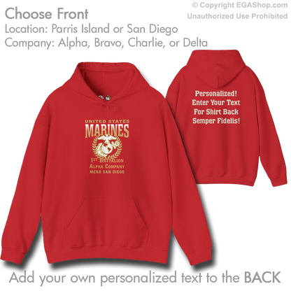 1st Btn Choose Company & Personalized Back (Hoodie)