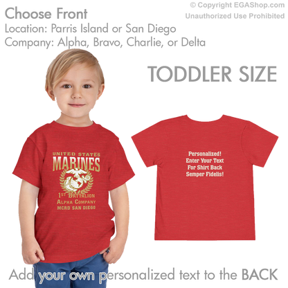 1st Btn Choose Company & Personalized Back (TODDLER T-Shirt)