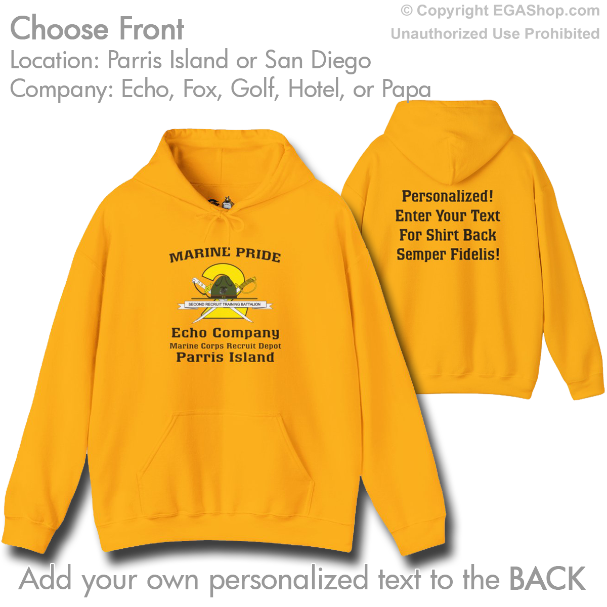 2nd Btn CREST Choose Company & Personalized Back (Hoodie)