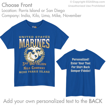 3rd Btn Choose Company & Personalized Back (T-Shirt)