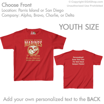 1st Btn Choose Company & Personalized Back (YOUTH T-Shirt)