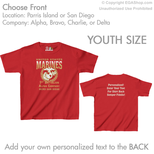 1st Btn Choose Company & Personalized Back (YOUTH T-Shirt)