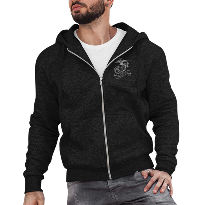 Full-Zip Hoodie: Line Drawn EGA Printed Front and Back