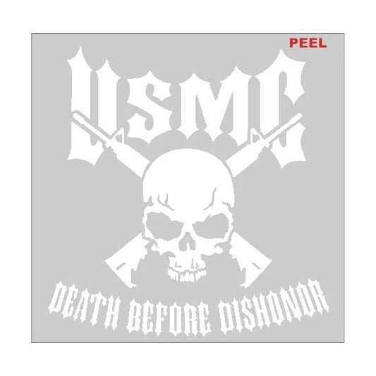 Decal, White Vinyl, Death Before Dishonor