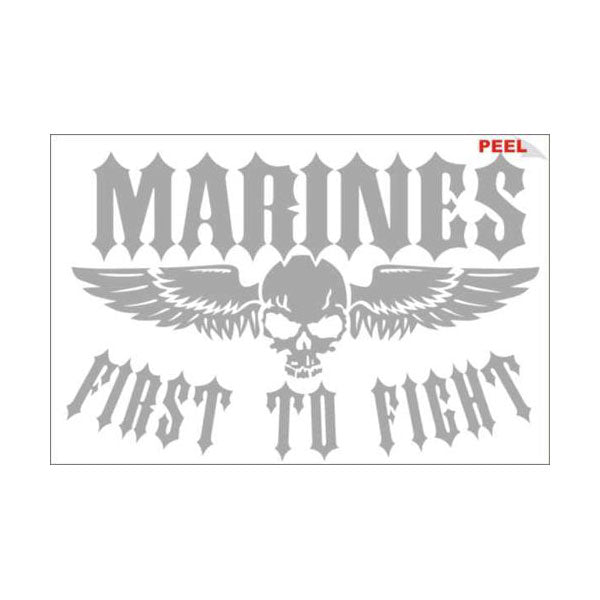 Decal, White Vinyl, Marines First to Fight