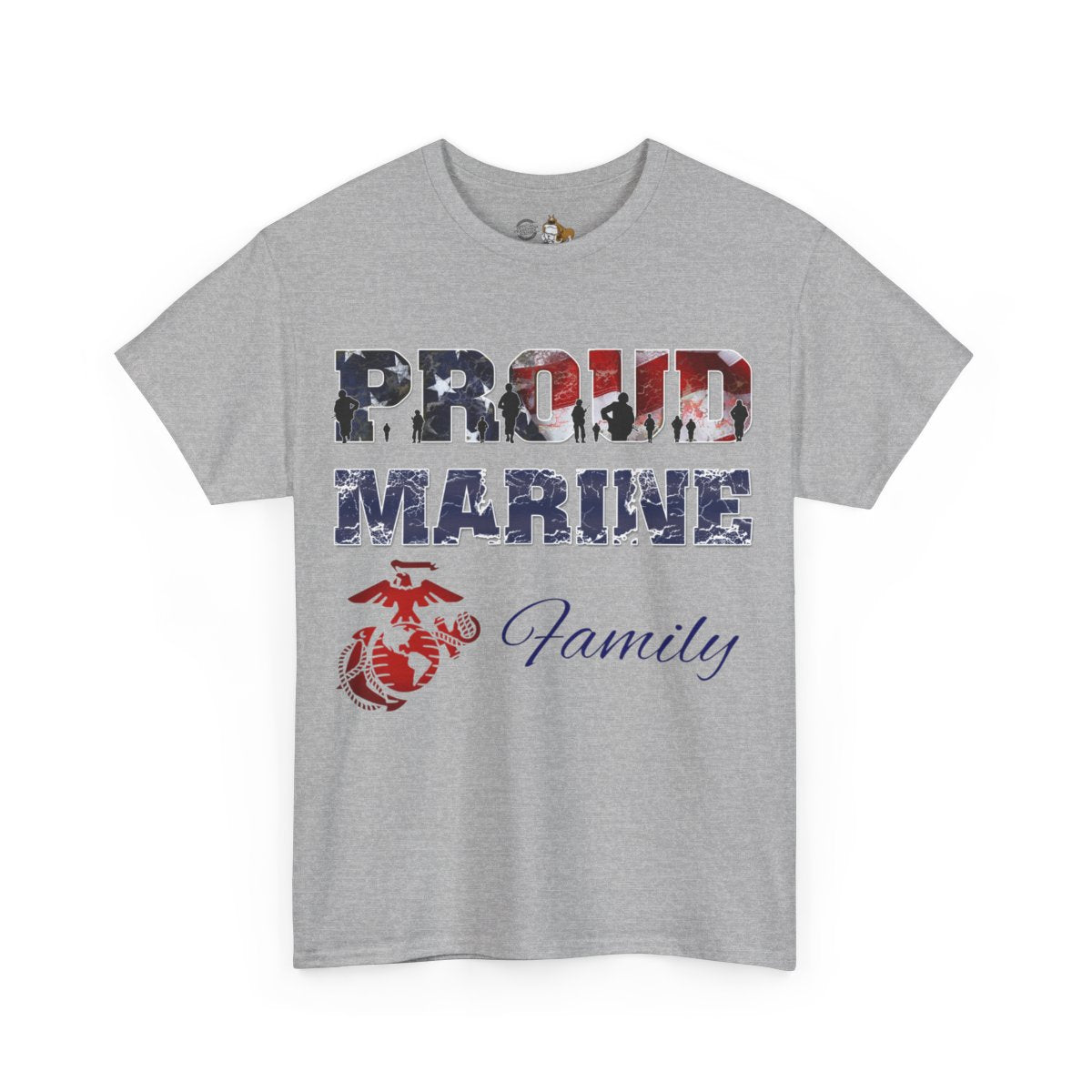 T-Shirt Flag Proud Marine ___ & PERSONALIZED Back