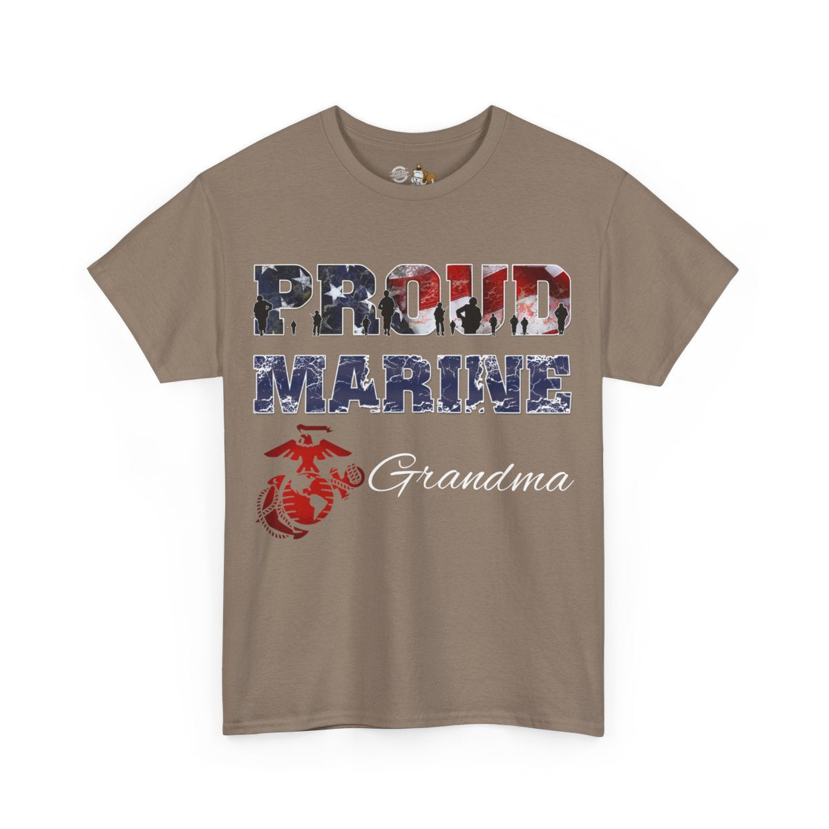 T-Shirt Flag Proud Marine ___ & PERSONALIZED Back