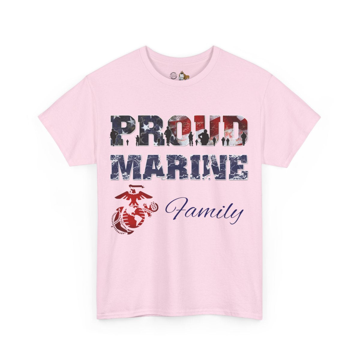 T-Shirt Flag Proud Marine ___ & PERSONALIZED Back