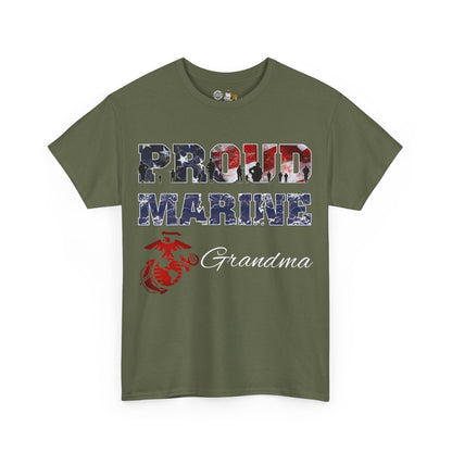 T-Shirt Flag Proud Marine ___ & PERSONALIZED Back