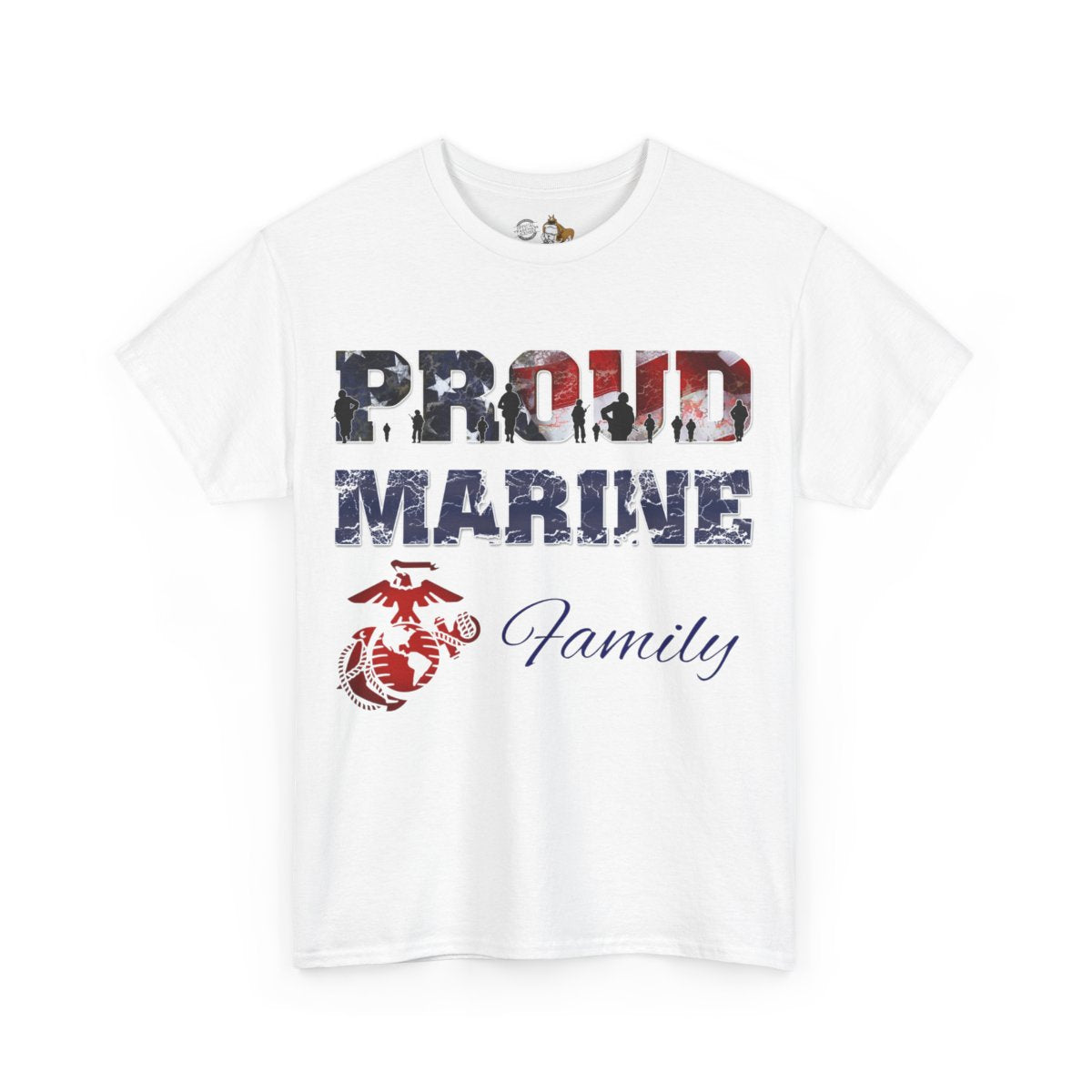 T-Shirt Flag Proud Marine ___ & PERSONALIZED Back