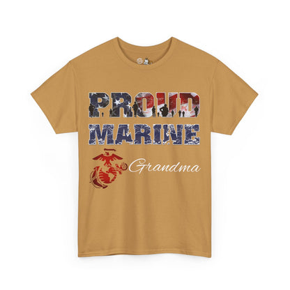 T-Shirt Flag Proud Marine ___ & PERSONALIZED Back