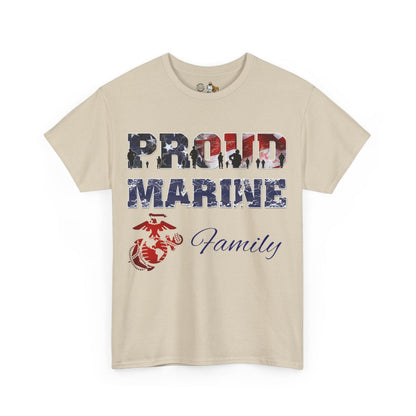 T-Shirt Flag Proud Marine ___ & PERSONALIZED Back